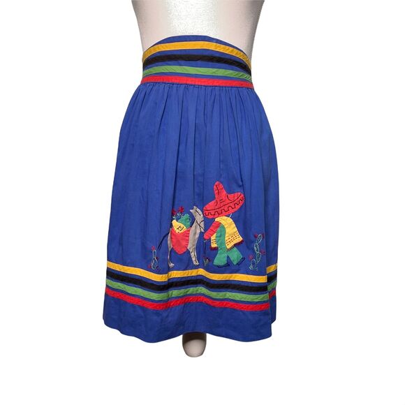 Vintage Mexican Hand Made Apron Appliqué Embroidered Hand Stitched - Picture 1 of 6